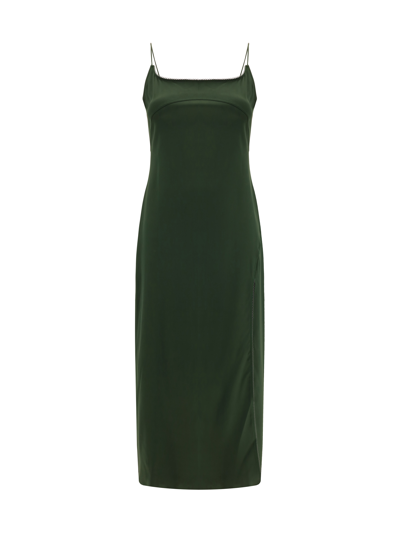 Jacquemus La Dressing Gown Notte Dress In Dark Green