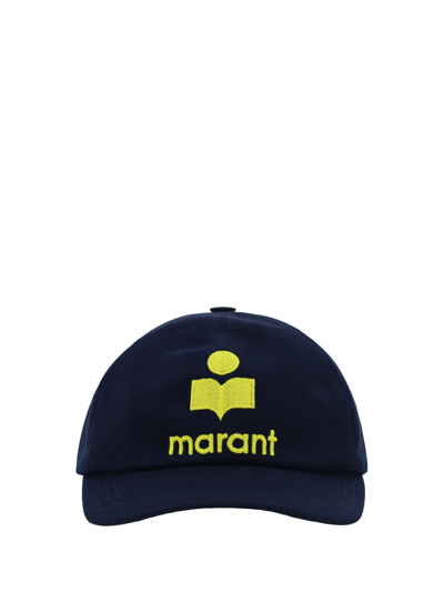 Isabel Marant Tyron Baseball Hat In Midnight/yellow