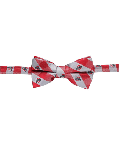 Eagles Wings Men's Ohio State Buckeyes Check Bow Tie In Red,gray