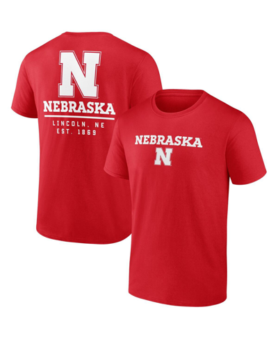 Fanatics Men's  Scarlet Nebraska Huskers Game Day 2-hit T-shirt