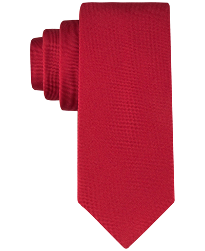 Calvin Klein Men's Silver-spun Solid Extra Long Ties In Red
