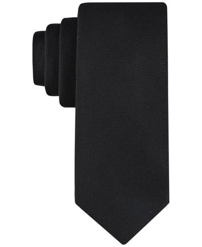 Calvin Klein Men's Silver-spun Solid Extra Long Ties In Black