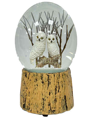Ashfield & Harkness Snowy Owls Snow Globe In Multi