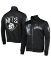 Pro Standard Black Brooklyn Nets Hometown Mock Neck Full-zip Track Jacket In Black
