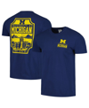 Image One Navy Michigan Wolverines Campus Badge Comfort Colors T-shirt In Navy