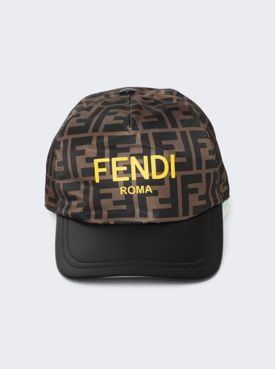 Fendi Kids' Junior Allover Ff Logo Baseball Hat In Multicolor
