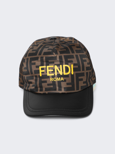 Fendi Junior Allover Ff Logo Baseball Hat In Multicolor