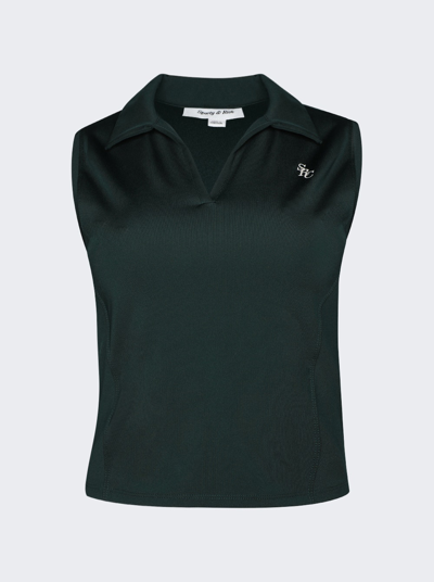 Sporty And Rich Sporty & Rich Src Sports Polo Vest Clothing In Forrest