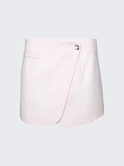 Coperni Asymmetric Mini Wrap Skirt In White