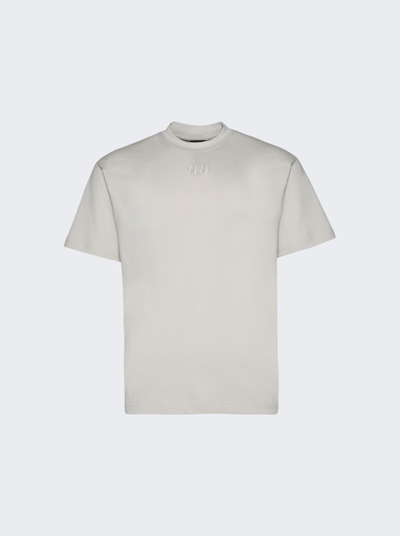 44 Label Group Logo-embroidered Cotton T-shirt In Neutrals