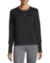ALO YOGA DOWNTOWN MESH-PANEL LONG-SLEEVE SPORT PULLOVER,PROD118820073