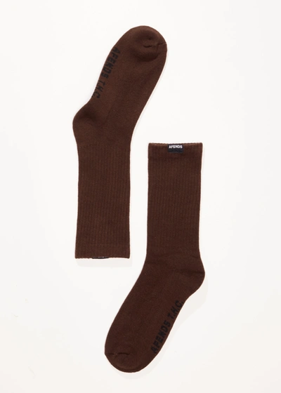 Afends Hemp Socks One Pack In Brown