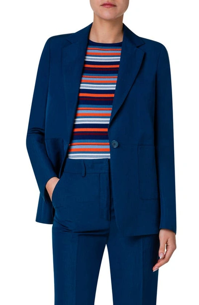 AKRIS PUNTO NOTCHED LAPEL ONE-BUTTON BLAZER