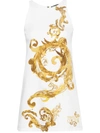 Versace Jeans Couture Watercolour Couture Sleeveless Mini Dress In White