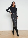 L AGENCE MILANN FAUX LEATHER SKIRT