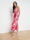 L Agence Multi Tie-dye Swirl Seridie Silk Slip Dress In Pink Multi Tie Dye Swirl
