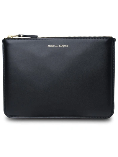 Comme Des Garçons Black Leather Envelope In Blue