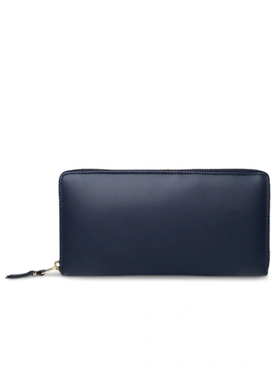 Comme Des Garçons Ivory Leather Wallet In Dark Blue