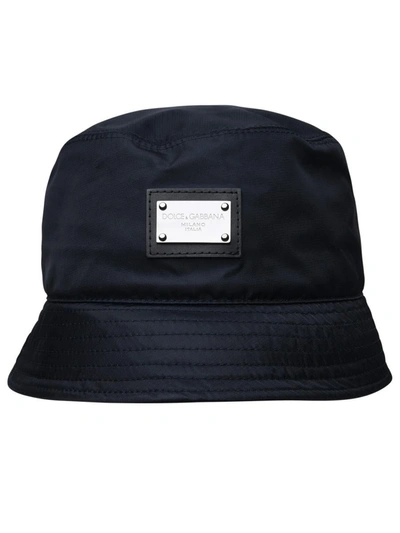 Dolce & Gabbana Blue Polyamide Hat In Navy