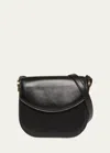 Jil Sander Coin Medium Leather Crossbody Bag In 001 Black