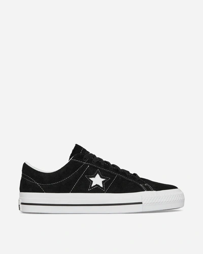 Converse One Star Pro Nubuck Leather Sneakers In Black