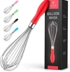 ZULAY KITCHEN BALLOON STAINLESS STEEL WHISK WITH SOFT SILICONE HANDLE (12 INCH)