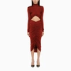 THE ANDAMANE KIM RED MIDI DRESS