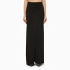 The Andamane Black Silk Long Skirt With Drape Women In Black