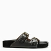 ISABEL MARANT BLACK LEATHER LENNYO SANDALS WITH BUCKLES