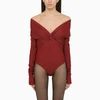 THE ANDAMANE THE ANDAMANE KENDALL LONG-SLEEVED BODYSUIT RED