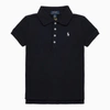 Polo Ralph Lauren Navy Cotton Polo Shirt With Logo In Blue