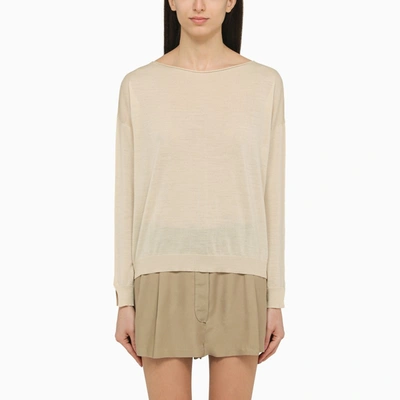 Roberto Collina Cream-coloured Wool Jumper In Beige