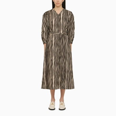 's Max Mara Midi Dress With Brown Cotton Print