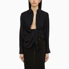 Jacquemus Bahia Twisted Long-sleeved Shirt In Blue