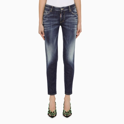 Dsquared2 Navy Blue Washed Denim Jeans