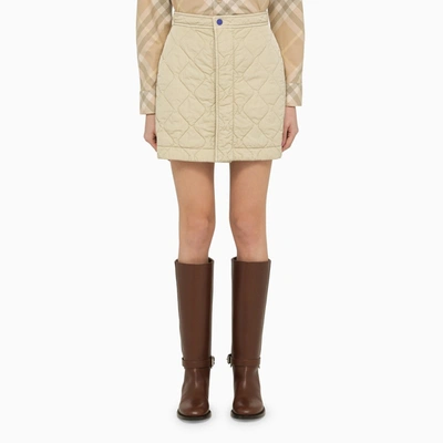 Burberry Beige Quilted Nylon Miniskirt