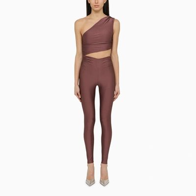 THE ANDAMANE ASYMMETRICAL CLOSE-FITTING JUMPSUIT IN MAUVE