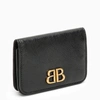 BALENCIAGA BALENCIAGA | MONACO BLACK LEATHER CARD CASE WITH LOGO