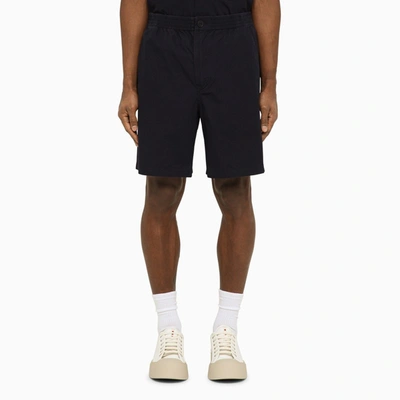 Apc Dark Navy Bermuda Shorts In Cotton In Blue
