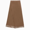 Apc Alix Brodée Logo-embroidered Scarf In Beige