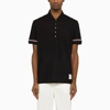 THOM BROWNE THOM BROWNE SHORT-SLEEVED NAVY POLO SHIRT WITH PATCH