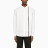 THOM BROWNE WHITE POPLIN SHIRT WITH RWB DETAIL