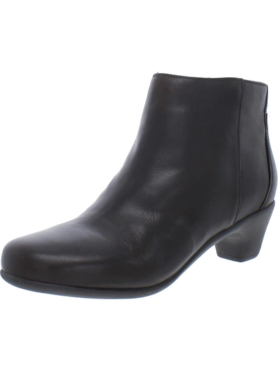 Easy Spirit Womens Leather Block Heel Ankle Boots In Black