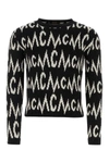 Mcm Embroidered Cashmere Blend Oversize Sweater In Black