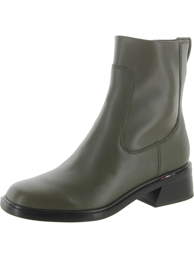 Franco Sarto Gracelyn Womens Leather Square Toe Ankle Boots In Green