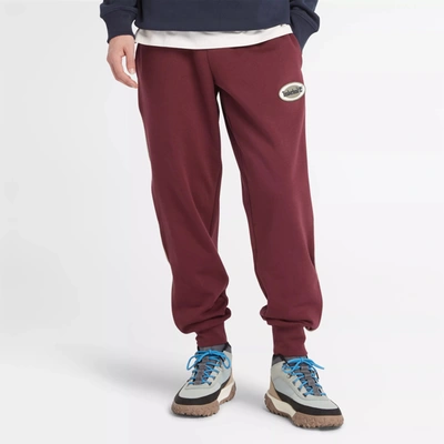 Timberland Men's Oval Logo Patch Sweatpant In Red