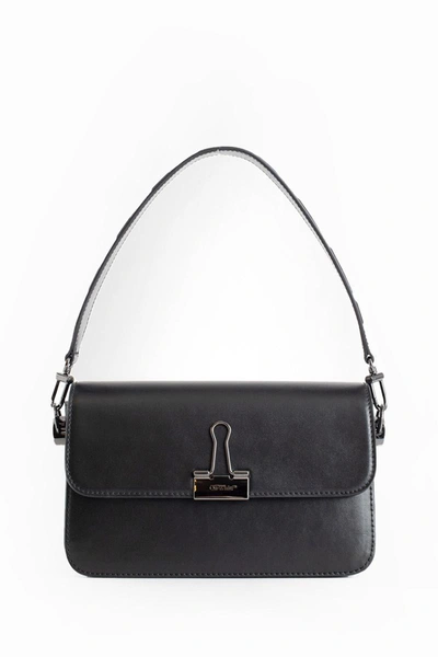 Off-white Plain Binder Shoulder Bag In Black