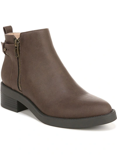 Lifestride Bonus Womens Faux Leather Block Heel Ankle Boots In Multi