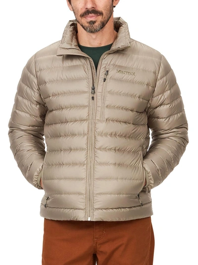 Marmot Men's Highlander Quilted Full-zip Down Jacket In Beige