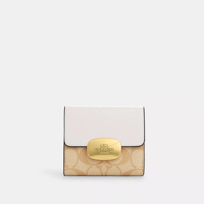 Coach Outlet Eliza Small Wallet In Signature Canvas In Beige